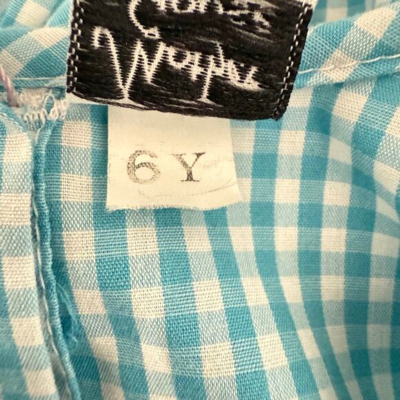 Mother Goose Girl's Crab Needlepoint Embroidered Gingham Dress Size 6Y Novelty - Picture 6 of 6